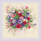 Borduurpakket Boeket met Eustoma en Gipskruid Borduurpakket Boeket met Eustoma en Gipskruid