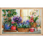 Embroidery kit Windowsill with Flowers Embroidery kit Windowsill with Flowers