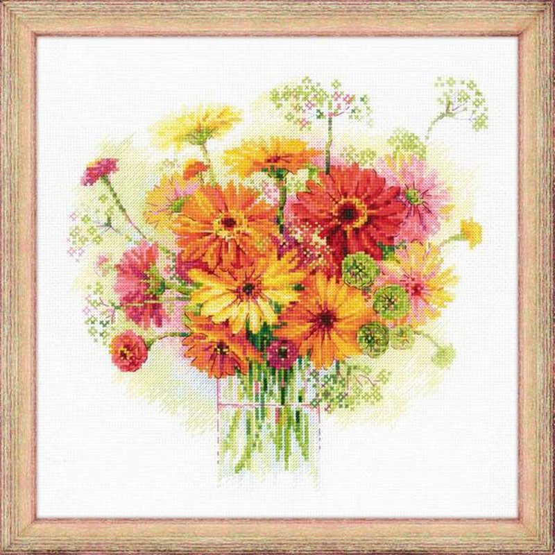 Borduurpakket Aquarel Gerbera's Borduurpakket Aquarel Gerbera's