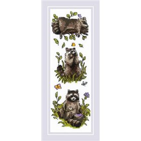 Kit de broderie Trois ratons laveurs
