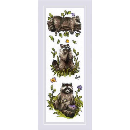 Embroidery kit Three Raccoons