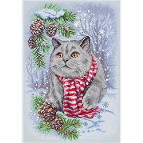 Embroidery kit Winter Cat