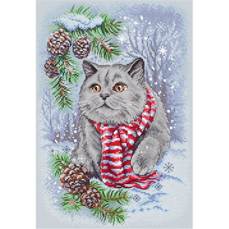 Stickset Winterkatze