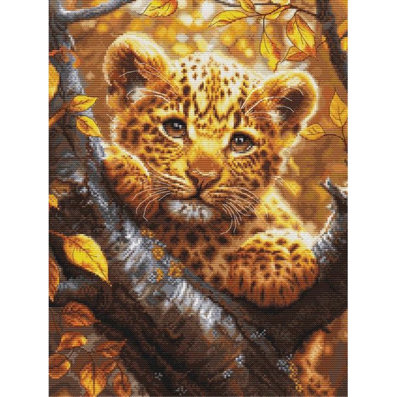 Embroidery kit Leopard Cub at Sunrise Embroidery kit Leopard Cub at Sunrise