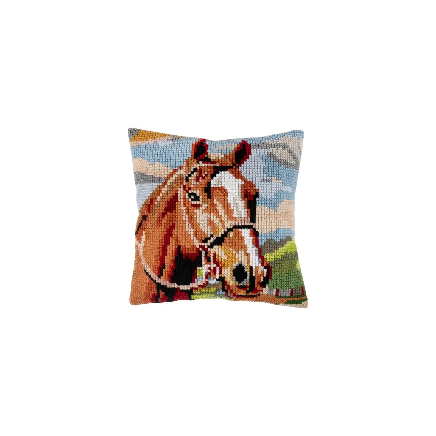 Cross stitch cushion kit Brown horse