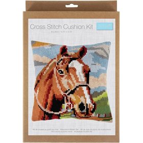 Borduurkussen Bruin paard