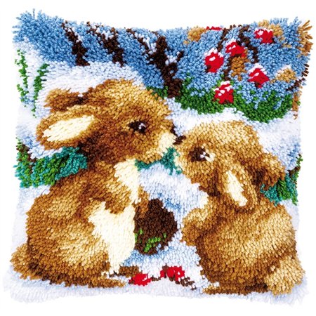 Knüpfkissenpackung Kaninchen im Schnee 147711