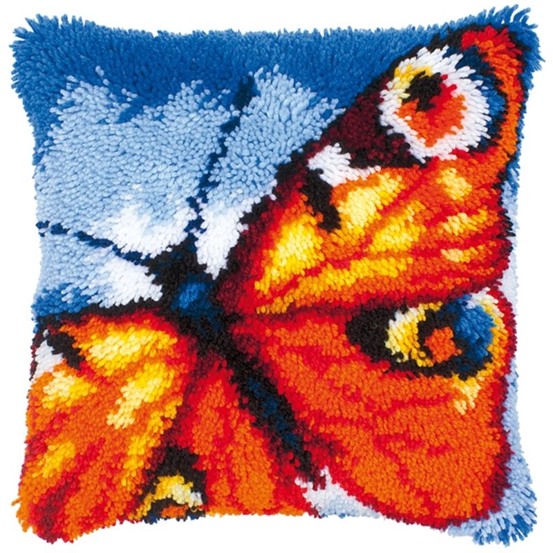 Knüpfkissenpackung Orange Schmetterling 14174