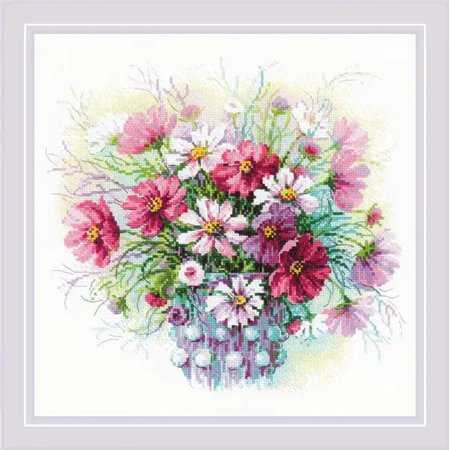 Riolis Kit de broderie Cosmos aquarelle