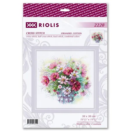 Embroidery kit Watercolor Cosmos