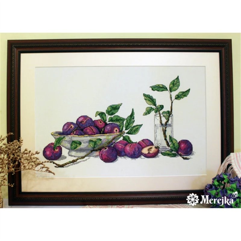 Kit de broderie Prunes sucrées Kit de broderie Prunes sucrées