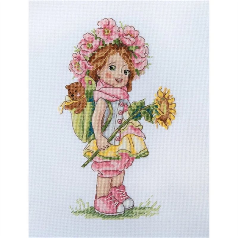 Kit de broderie Fille d'été Kit de broderie Fille d'été
