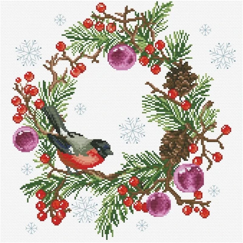 Borduurpakket Winterkrans