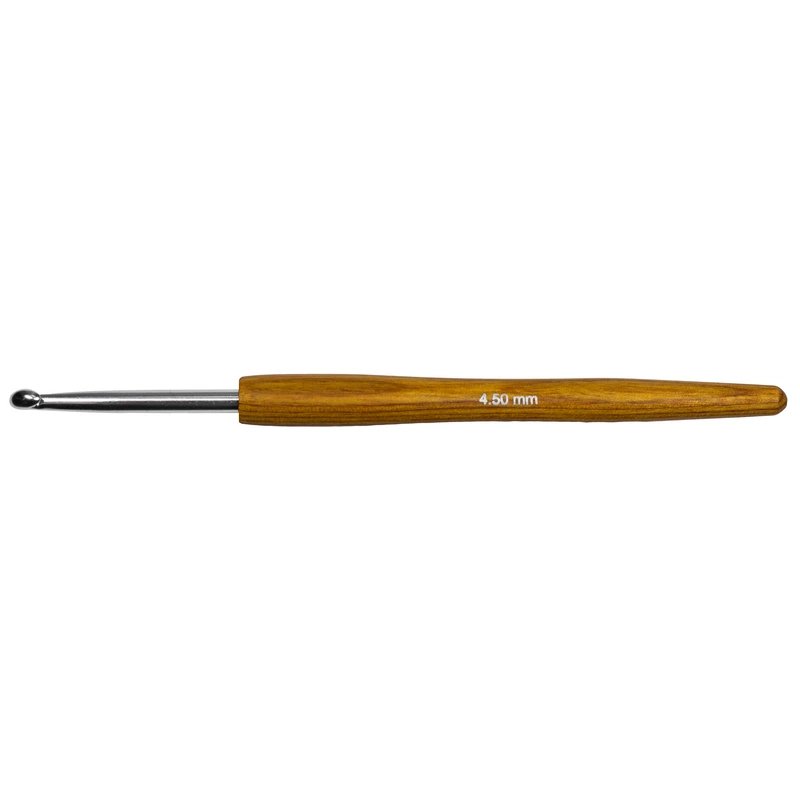 Wollhäkelnadeln mit Holz-Griff 4,5 mm