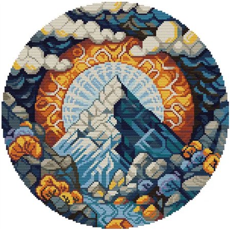 Embroidery kit Glitter Mountain