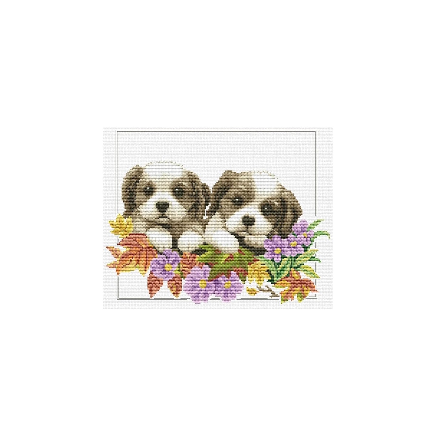 Embroidery kit Peeking Pups