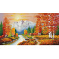 Kit de broderie Un coucher de soleil flamboyant