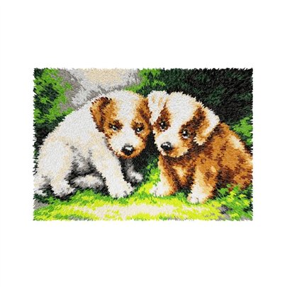 Knüpfformteppichpackung Puppies 4176