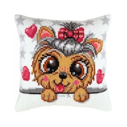Stitch cushion kit Yorkshire terrier 5434