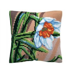 Coussin à broder Narcisse blanc 5487