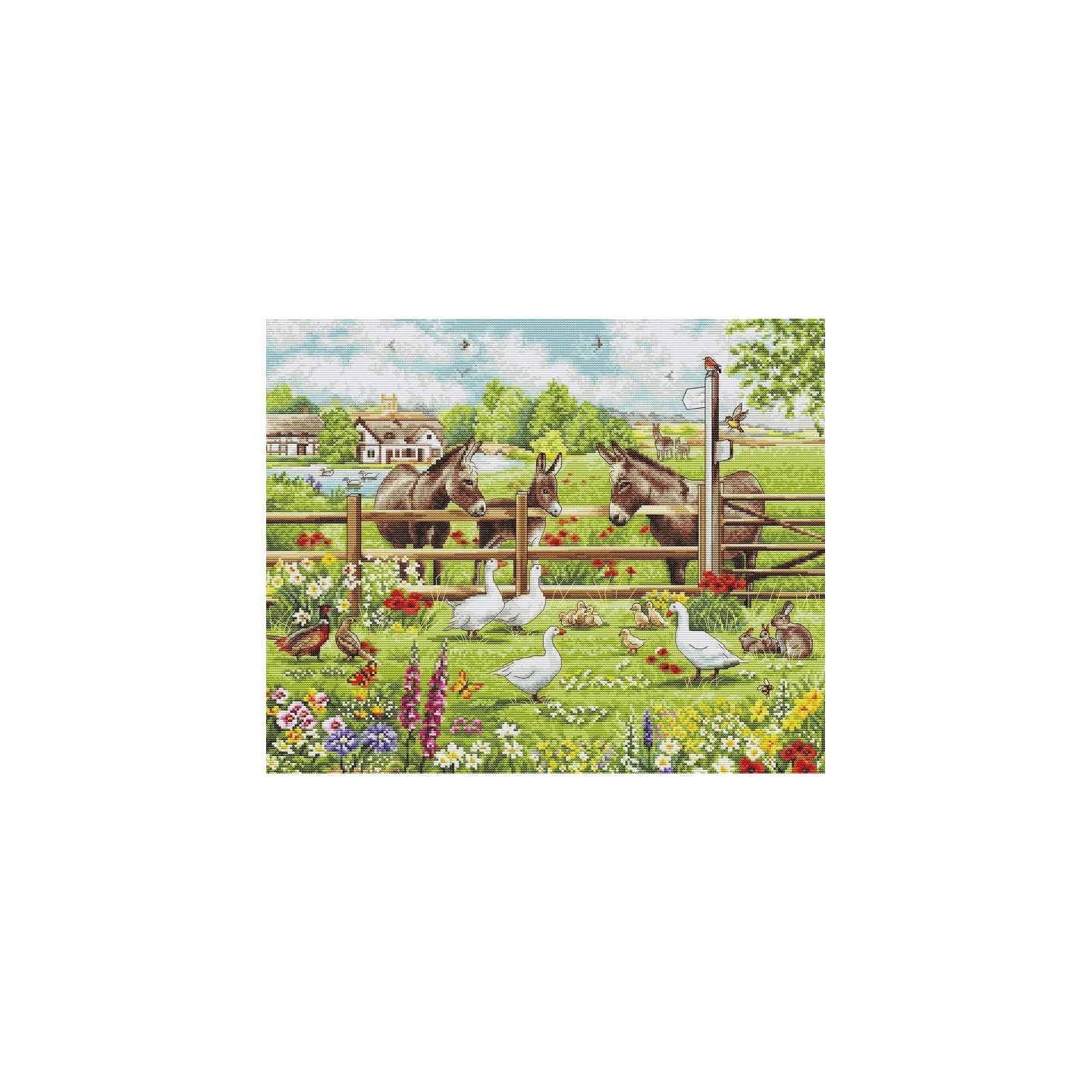 Luca-S Embroidery kit Donkeys' Yard
