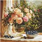 Embroidery kit Vase with Roses and Blueberries Embroidery kit Vase with Roses and Blueberries