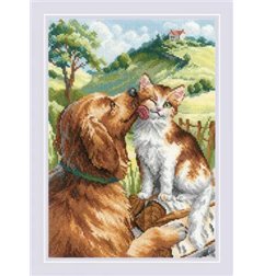 Riolis Kit de broderie Comme un chat et un chien