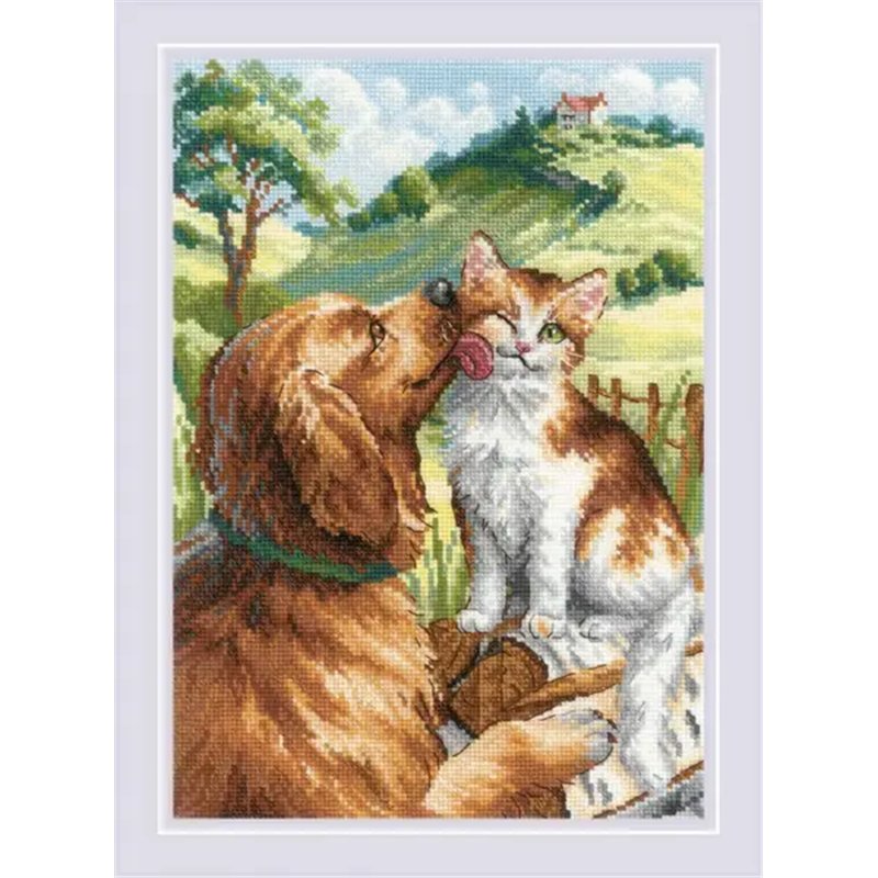 Kit de broderie Comme un chat et un chien Kit de broderie Comme un chat et un chien