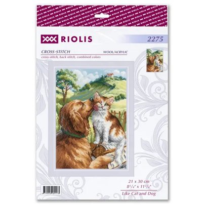 Embroidery kit Like Cat and Dog