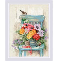 Riolis Embroidery kit Garden Flowers