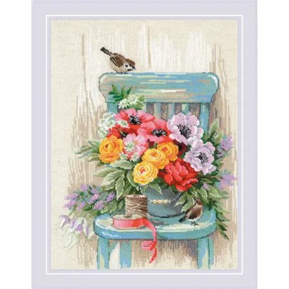 Riolis Embroidery kit Garden Flowers
