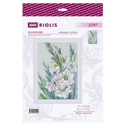 Embroidery kit White Gladioli