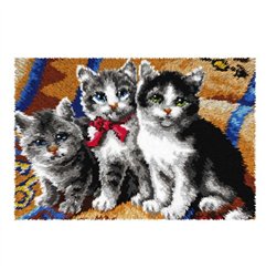 Kit tapis au point noué Chats 4131