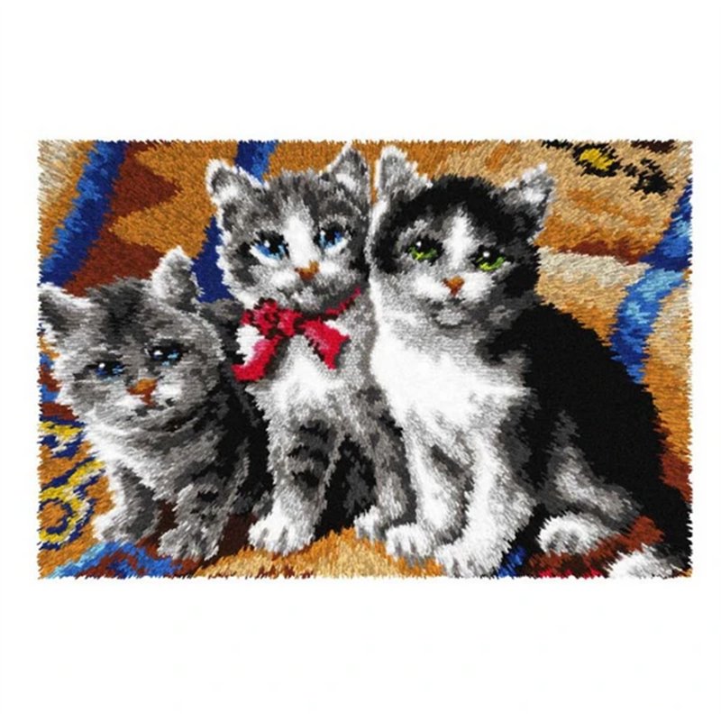 Knüpfformteppichpackung Katzen 4131 Knüpfformteppichpackung Katzen 4131