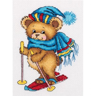 Kit de broderie Ours skieur