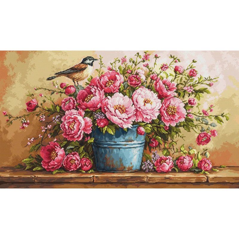 Kit de broderie Un somptueux bouquet de fleurs Kit de broderie Un somptueux bouquet de fleurs