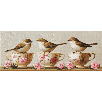 Stickset Drei zierliche Vögel