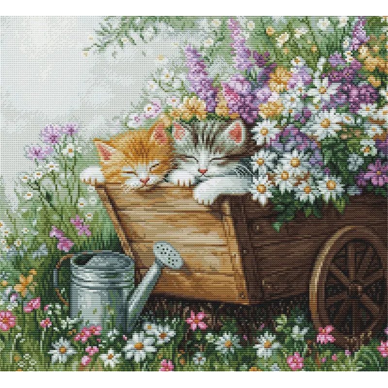 Borduurpakket Slapende kittens Borduurpakket Slapende kittens