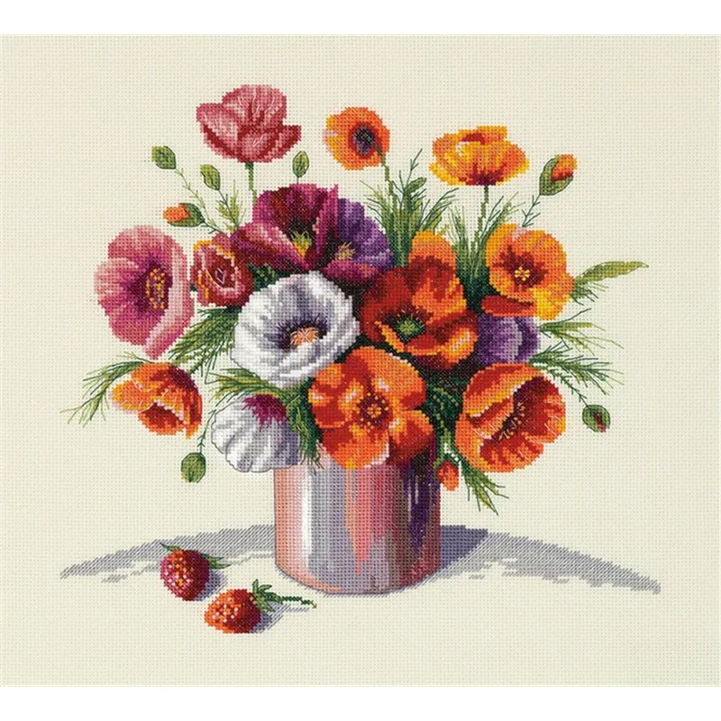 Embroidery kit Morning poppies