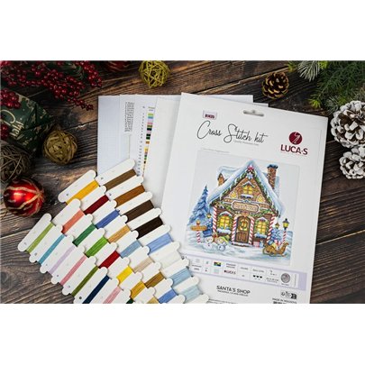 Borduurpakket De winkel van de Kerstman