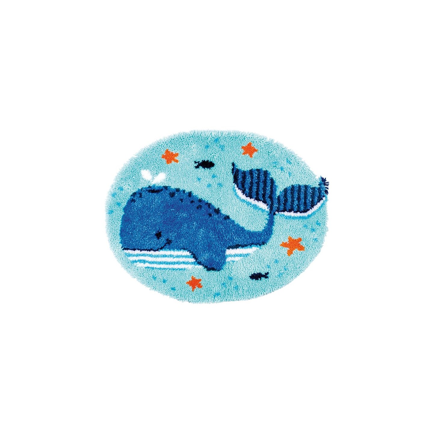 Latch hook shaped rug kit Whales fun 191853
