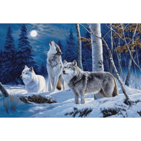 Embroidery kit The Howl of Wolves and the Winter Moon