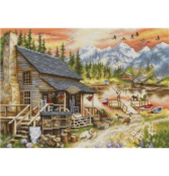 Kit de broderie Magasin général en cabane en rondins