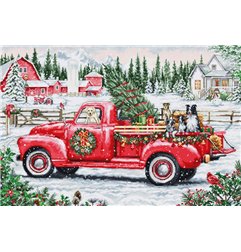 Borduurpakket Rode kersttruck