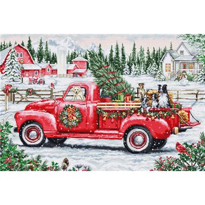 Borduurpakket Rode kersttruck