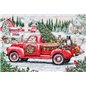 Kit de broderie Camion rouge de Noël Kit de broderie Camion rouge de Noël