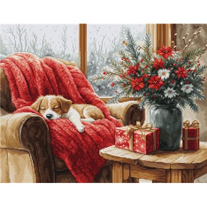 Borduurpakket Kerstmoment (petit point)