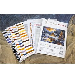 Embroidery kit Winter Evening in the Mountains (petit point)