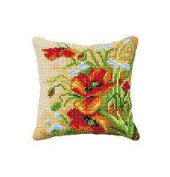 Cross stitch cushion kit Poppies 99119