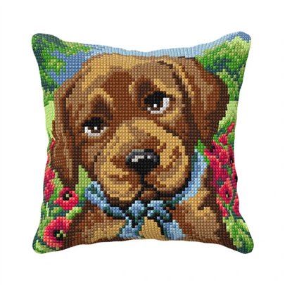 Cross stitch cushion kit Puppy 99106